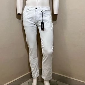 Kenneth Cole Men’s White Slim Fit Stretched Denim
